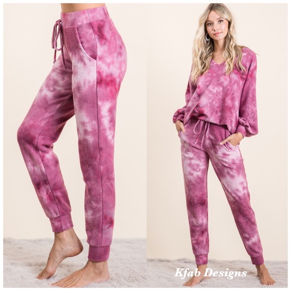 💖LAST Elastic tie dye brushed fabric joggers! - Picture 3 of 9